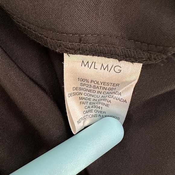 Brunette The Label | Black Silky Satin Long Sleeve Button-Up Shirt - Picture 9 of 10